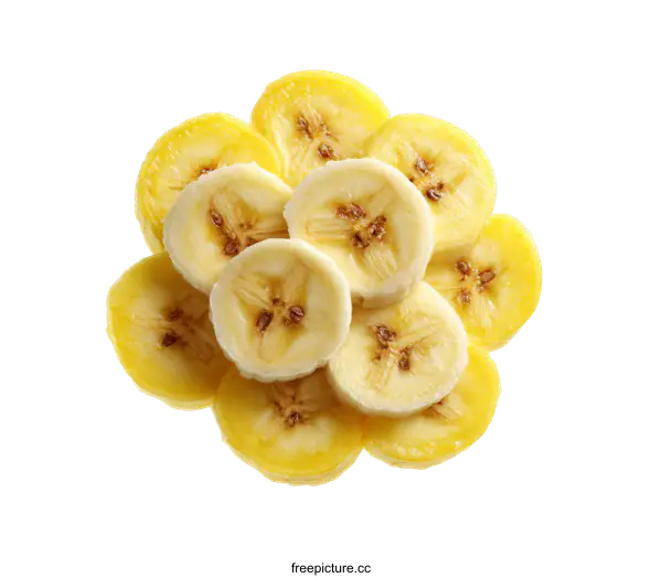 [Transparent Background PNG]Close Up View of Sliced Bananas