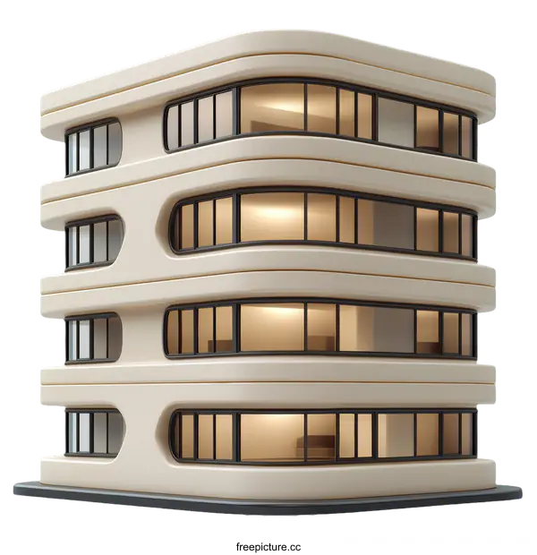 [Transparent Background PNG]Modern Architecture Building Design Illustration