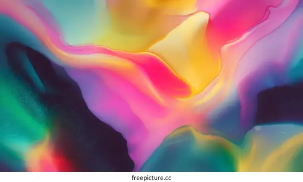 Abstract Colorful Liquid Painting Art