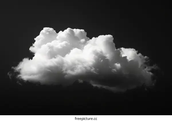Black and white photography of a single cloud