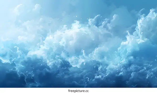 Blue and white abstract painting