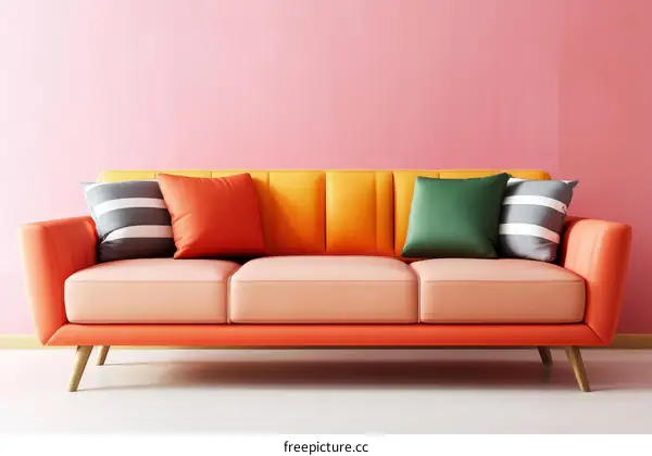Colorful Sofa in a Modern Living Room
