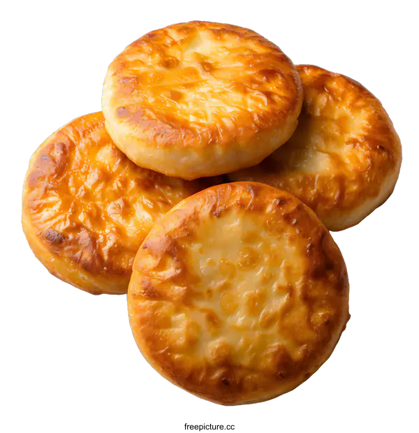 [Transparent Background PNG]Four baked pies on a white background