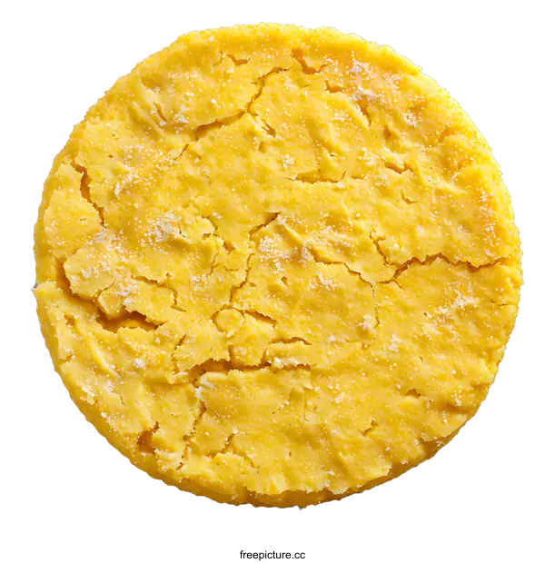 [Transparent Background PNG]Round yellow cornbread on white background