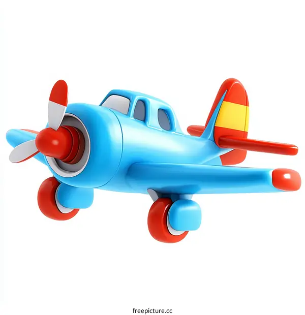 Cartoon Blue Toy Airplane Illustration