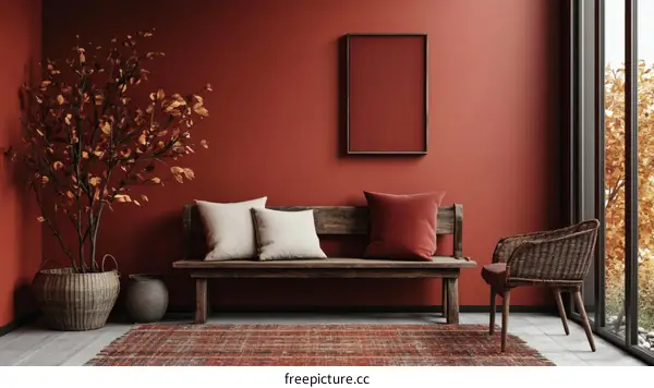 Rustic Autumnal Living Room Interior Design