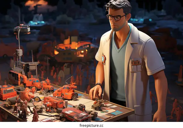 Scientist in a post-apocalyptic world