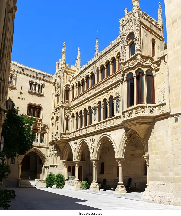 Spanish Gothic Architecture Courtyard
