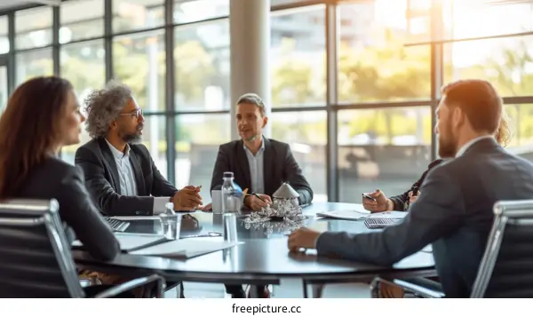 Business professionals having a meeting in a modern office