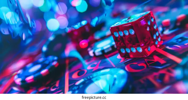 Casino Dice and Playing Cards Background