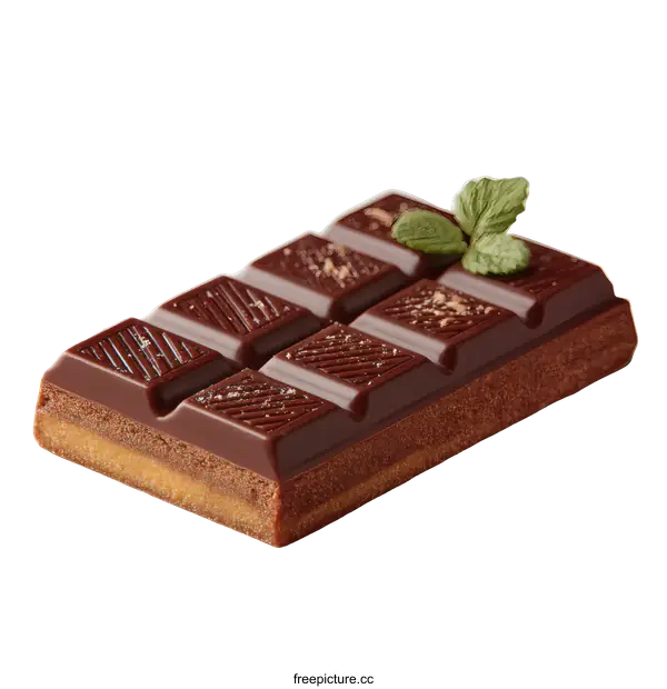 [Transparent Background PNG]Delicious Dark Chocolate Bar Dessert