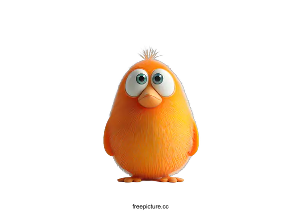 [Transparent Background PNG]Cute Orange Chick Cartoon Illustration