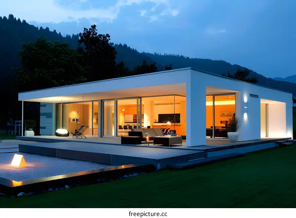 Modern Minimalist House with a Large Patio