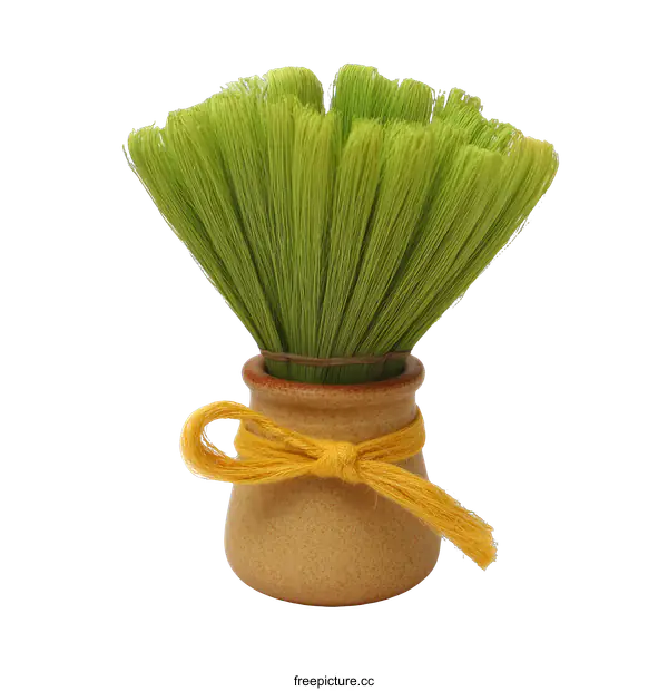[Transparent Background PNG]Decorative Green Brush in a Small Vase