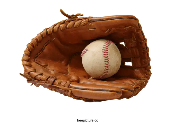 [Transparent Background PNG]Baseball Glove and Ball Ready for Action