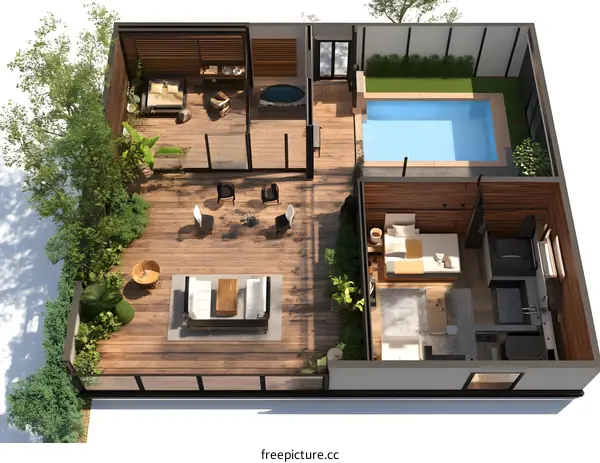 Modern Tropical Home Design with Pool and Patio