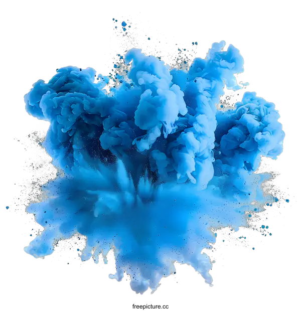[Transparent Background PNG]Blue Ink in Water