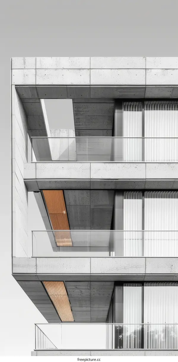 Balcony design of a modern apartment building