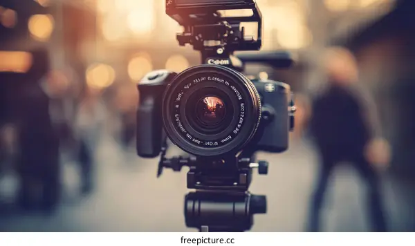 Outdoor Video Camera Shooting Scene