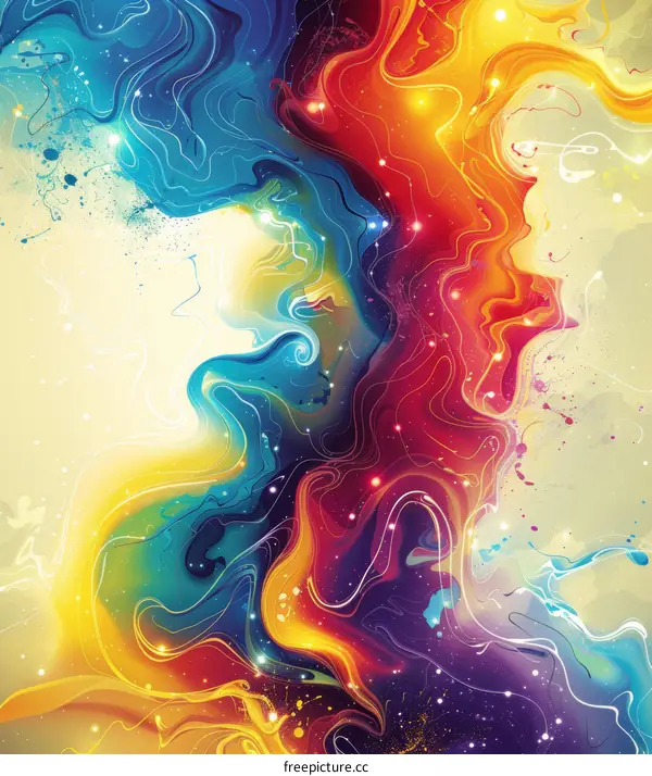 Abstract Colorful Liquid Art Design