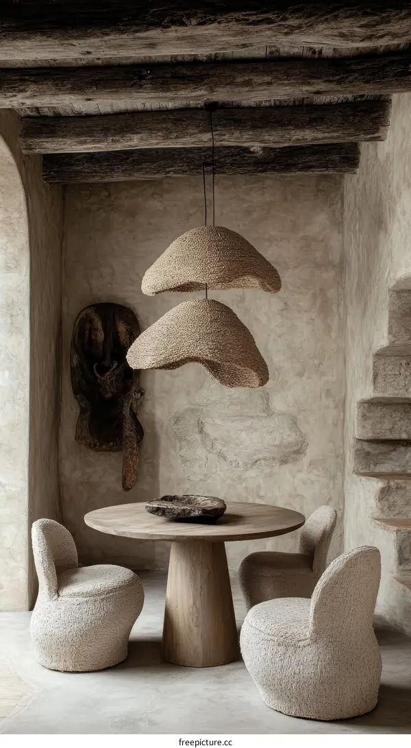 Rustic Modern Dining Area with Natural Light