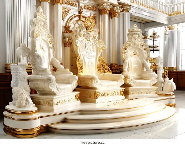 Ornate Royal Throne Room Illustration