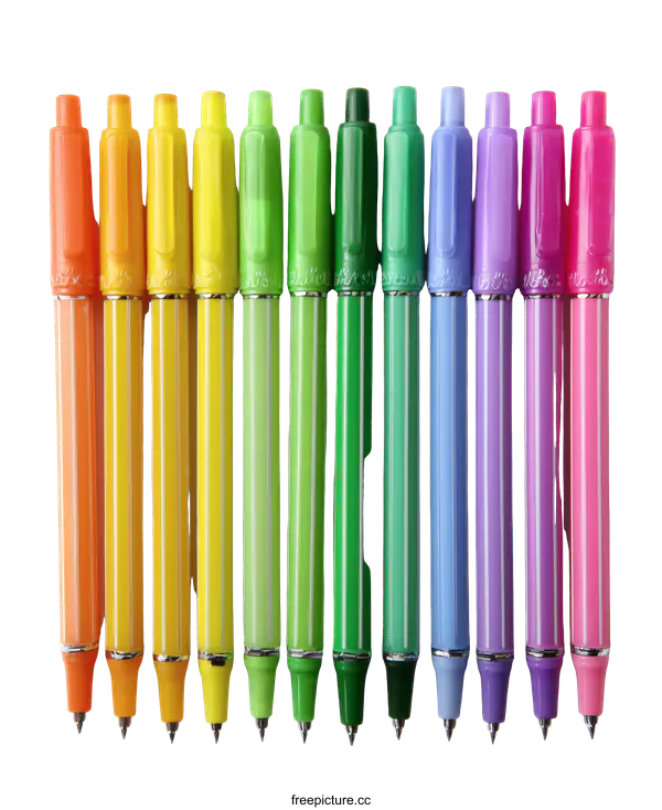 [Transparent Background PNG]Assorted Colorful Pens Stationery Set