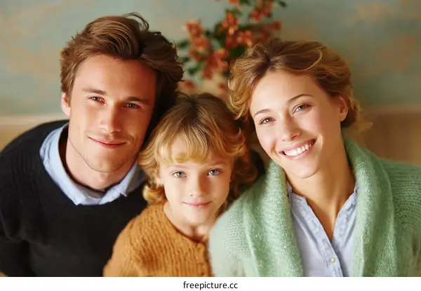 Happy Family Portrait Indoor Shot