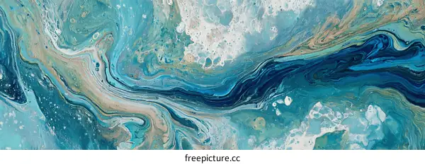 Abstract Blue and Teal Resin Art