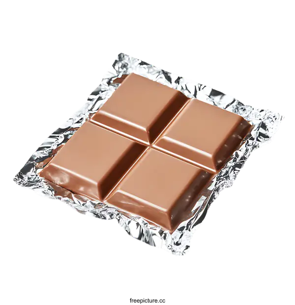 [Transparent Background PNG]Delicious Milk Chocolate Bar Wrapped in Foil
