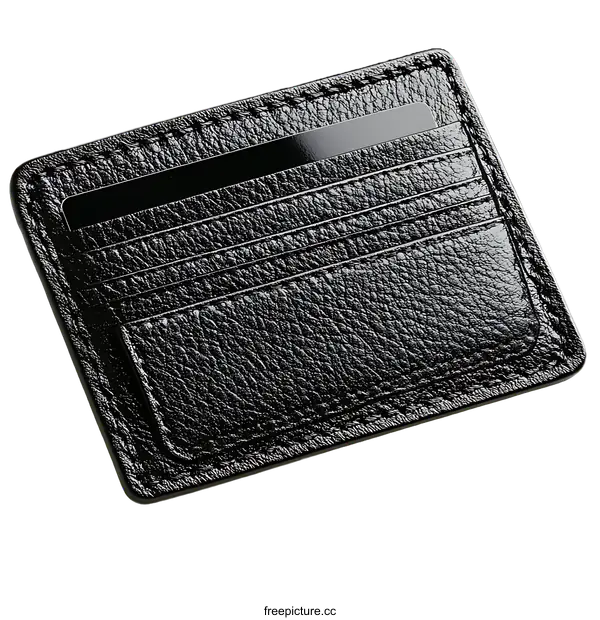 [Transparent Background PNG]High-Quality Black Leather Wallet