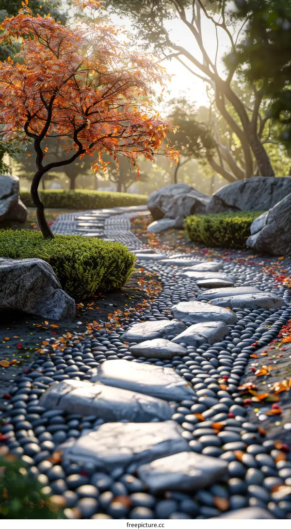 Tranquil and Zen Japanese Garden Pathway