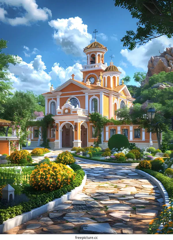 European style villa with beautiful garden