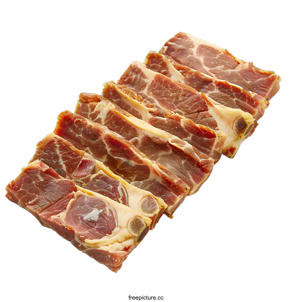 [Transparent Background PNG]Raw spare ribs on white background