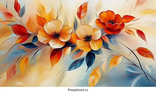 Autumn Floral Still Life Painting