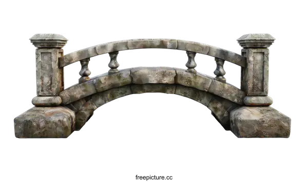 [Transparent Background PNG]Ancient stone bridge isolated on transparent background