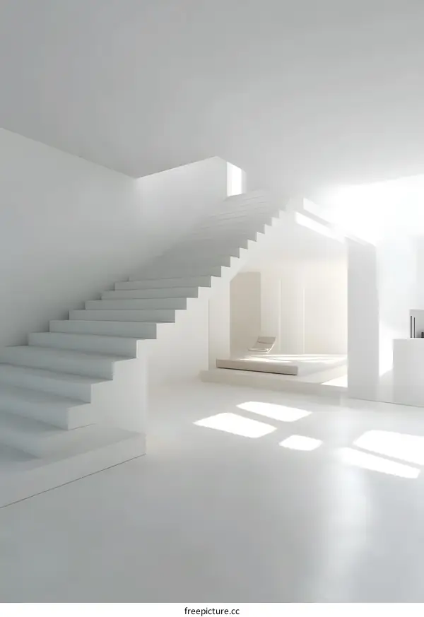 Modern White Staircase Interior Design