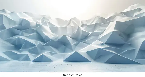 Futuristic 3D Polygonal Mountain