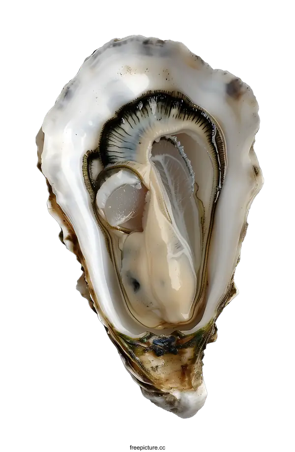 [Transparent Background PNG]Open Oyster Shell Close Up