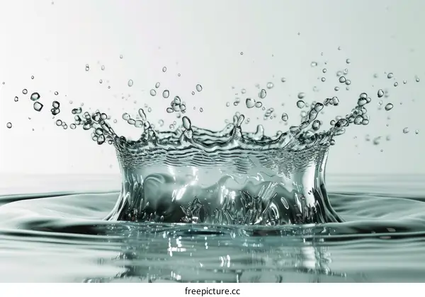 Water splash with a crown shape