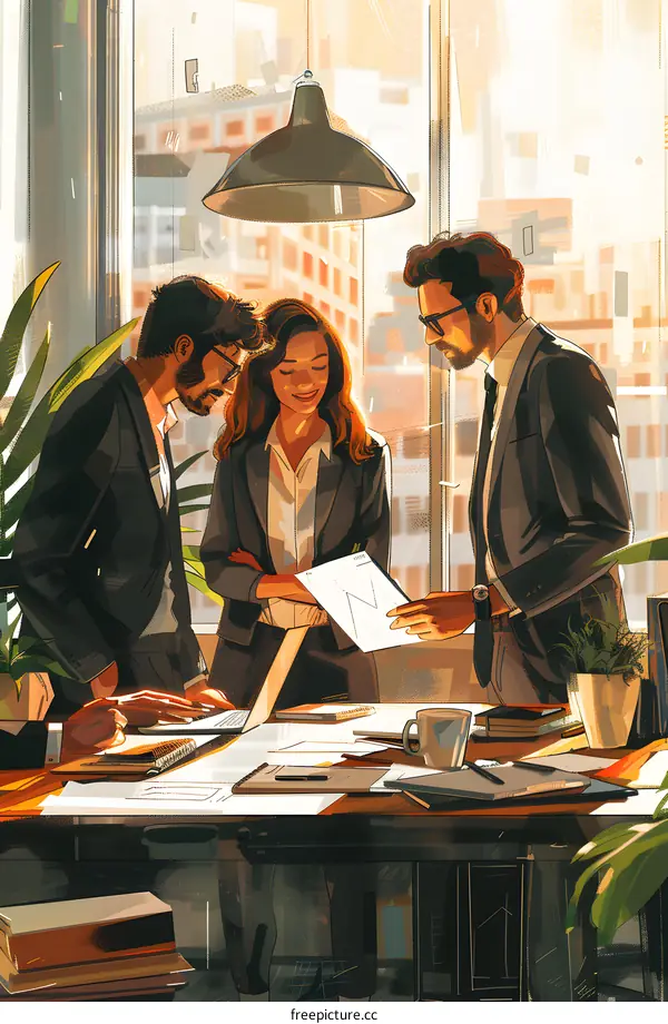 Business Colleagues Meeting at Office Desk