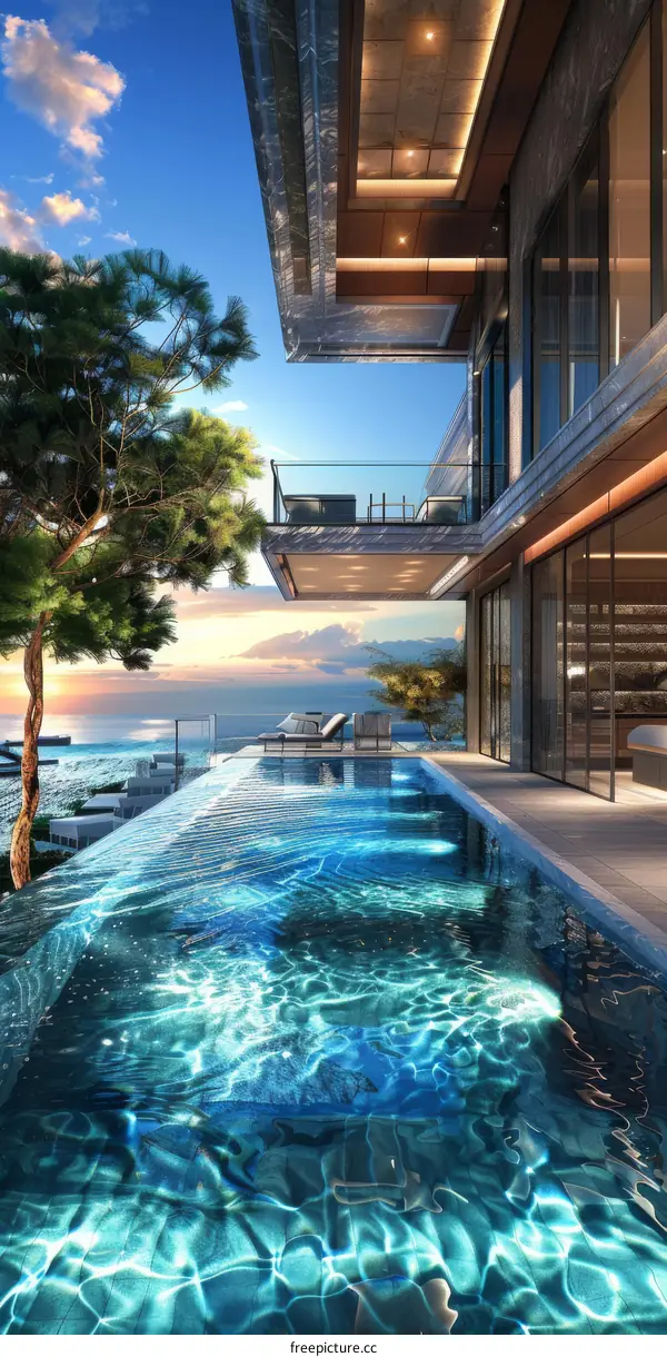 Luxury Rooftop Swimming Pool with Modern Architecture