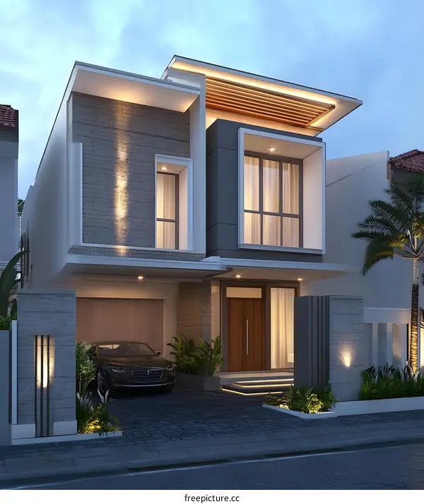 Modern Minimalist House Design with Concrete and Wood