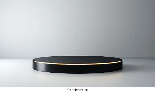 Modern Minimalist Black Round Display Podium