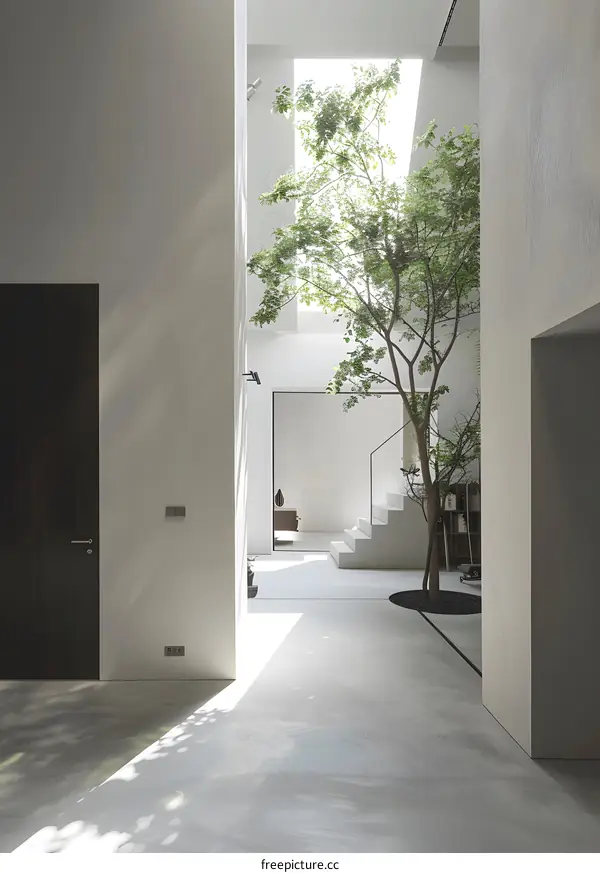 Modern Minimalist Interior Design with Natural Light and Greenery