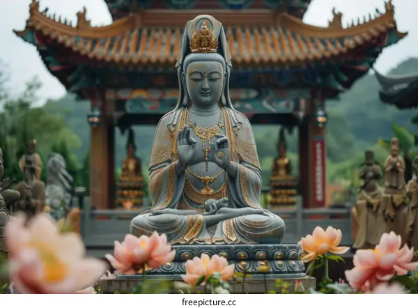 Buddhist statue of Guanyin, the goddess of compassion, mercy, and kindness