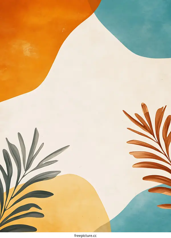 Abstract Watercolor  Palm Leaves Art Print