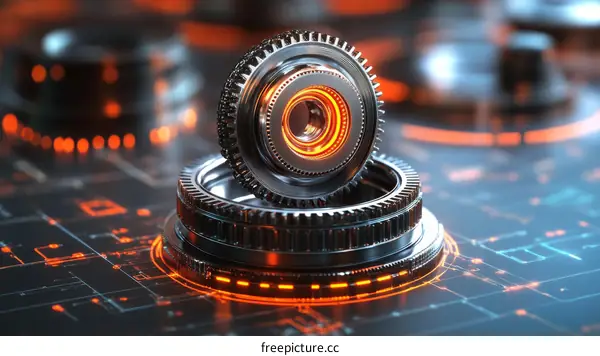 Futuristic Gear System Illustration