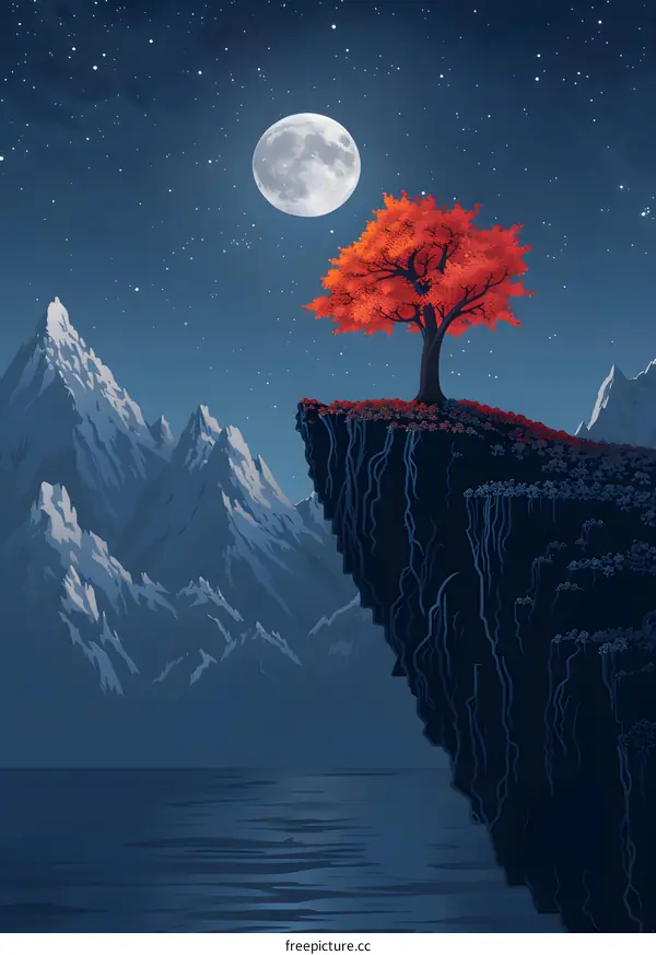 Lonely tree on a cliff