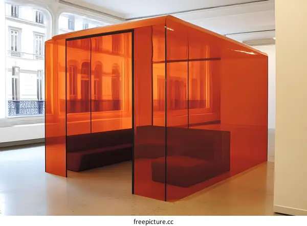 Orange Acrylic Room Divider in Interior Design